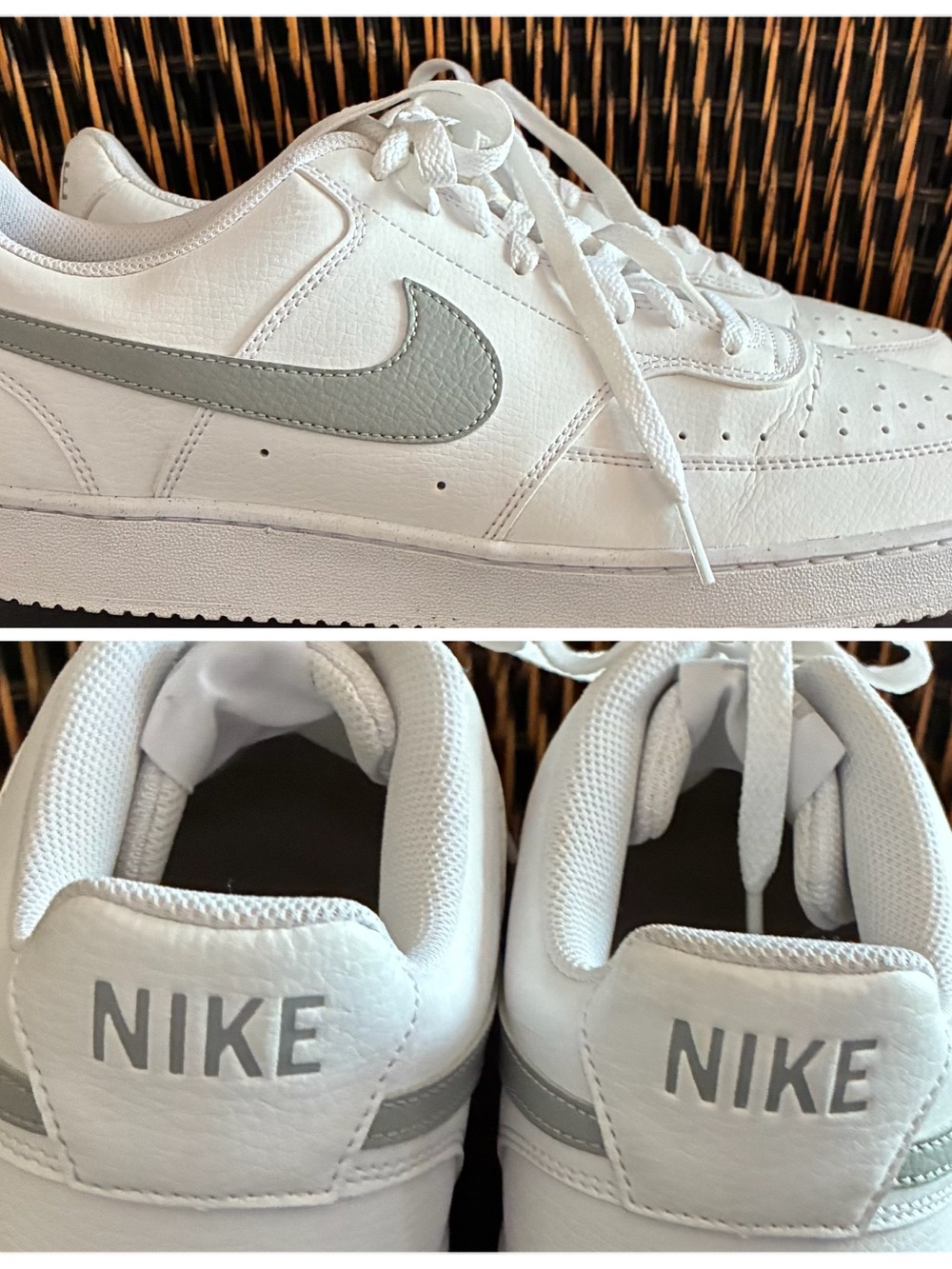 Nike Court Vision low top, White Sneakers with Light Gray accents and Swoosh